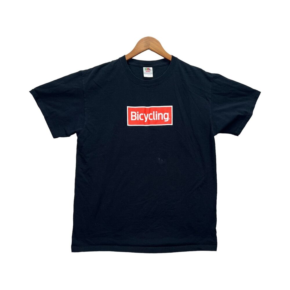 Bicycling Cycling Bike Magazine Ride Road Messenger Black T Shirt Men's sz L